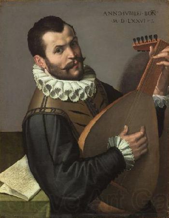 Bartolomeo Passerotti Portrait of a Man Playing a Lute 1576 Bartolomeo Passarotti, Italian
